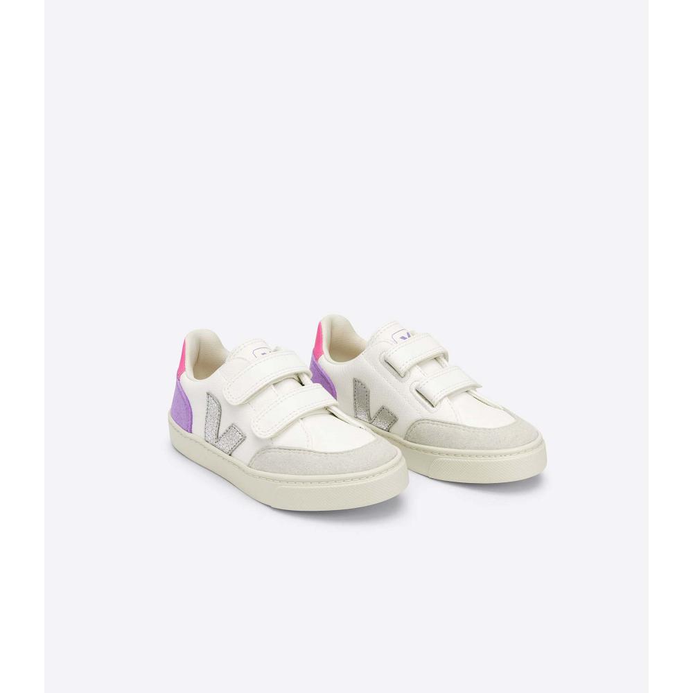 Veja V-12 CHROMEFREE Schoenen Kinderen White/Purple | BE 749KOR